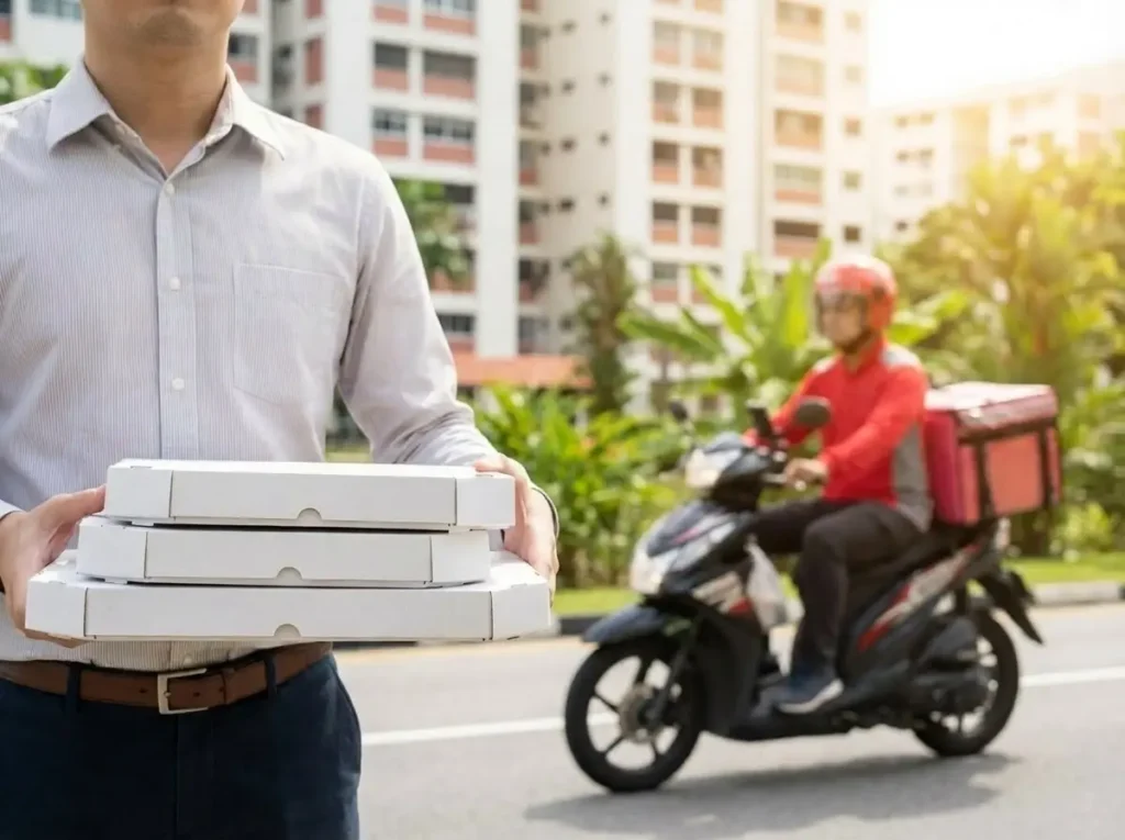 Fernando Pizza home delivery with fresh pizza boxes
