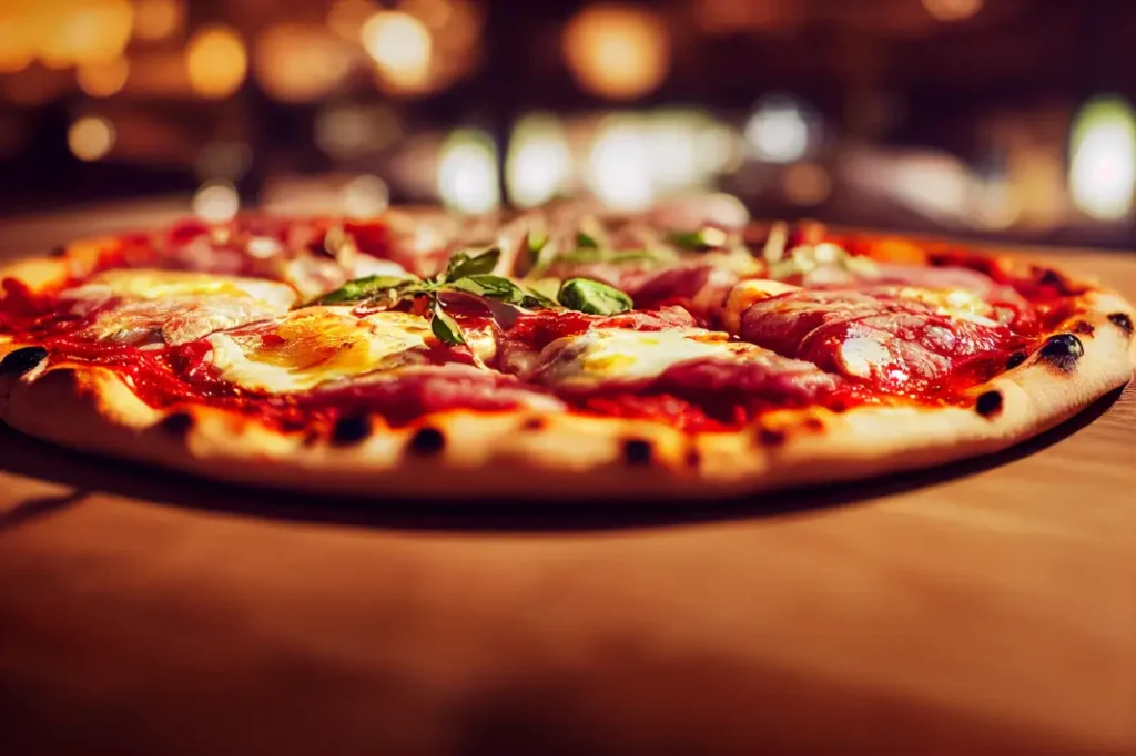 Freshly baked pizza featured on a pizza menu at a pizza restaurant in Singapore